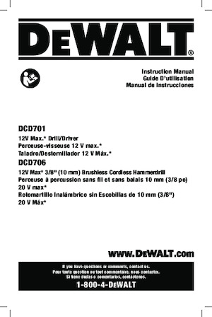 Ciocane rotative fără fir (SDS) DEWALT DCD706B