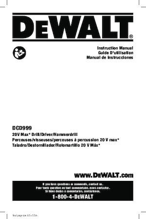 Ciocane rotative fără fir (SDS) DEWALT DCD999B