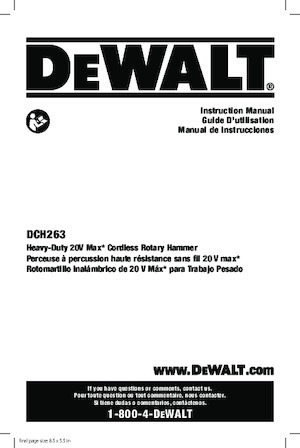 Ciocane rotative fără fir (SDS) DEWALT DCH263R2