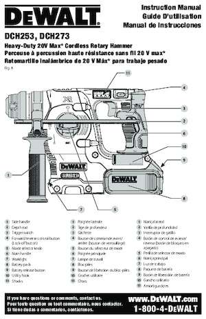 Ciocane rotative fără fir (SDS) DEWALT DCH273H1