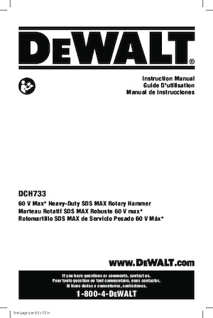 Ciocane rotative fără fir (SDS) DEWALT DCH733B