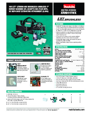 Ciocane rotative fără fir (SDS) Makita XRH011TWX 