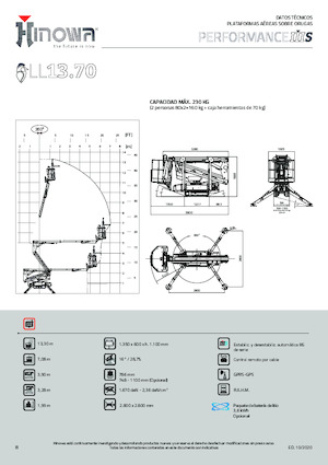 Nacele cu braț articulat pe șenile Hinowa Lightlift 13.70 Performance IIIS
