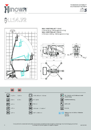 Nacele cu braț articulat pe șenile Hinowa Lightlift 14.72 IIIS