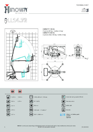 Nacele cu braț articulat pe șenile Hinowa Lightlift 14.72 IIIS