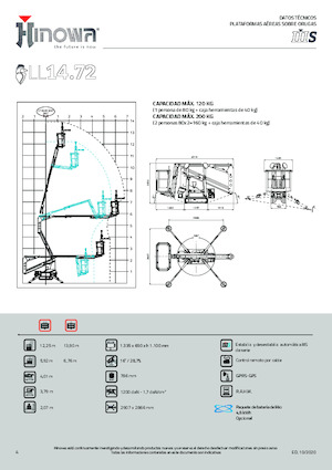 Nacele cu braț articulat pe șenile Hinowa Lightlift 14.72 IIIS
