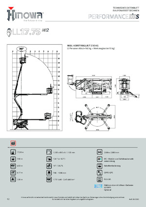 Nacele cu braț articulat pe șenile Hinowa Lightlift 17.75 Performance IIIS MK3
