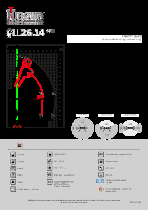 Nacele cu braț articulat pe șenile Hinowa Lightlift 26.14 Performance IIIS MK3