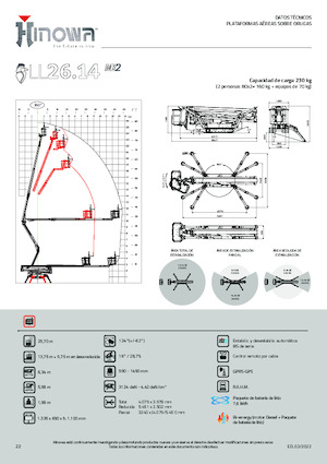 Nacele cu braț articulat pe șenile Hinowa Lightlift 26.14 Performance IIIS MK3