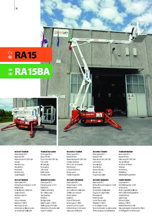 Nacele cu braț articulat pe șenile Easy Lift RA15