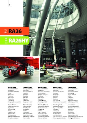 Nacele cu braț articulat pe șenile Easy Lift RA26HY