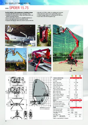 Nacele cu braț articulat pe șenile Platform Basket SPIDER 15.75 PRO E