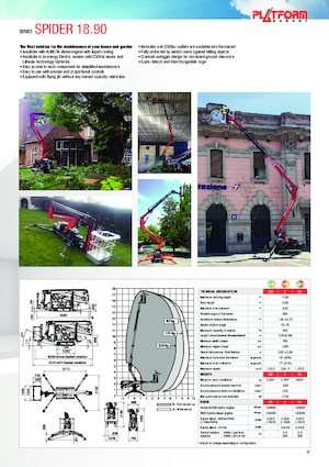 Nacele cu braț articulat pe șenile Platform Basket SPIDER 18.90 E