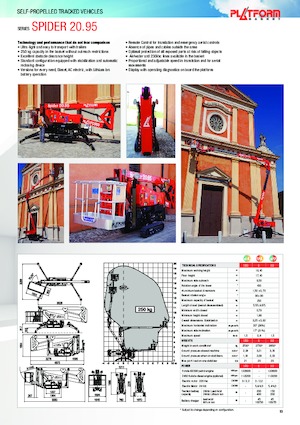 Nacele cu braț articulat pe șenile Platform Basket SPIDER 20.95 ED