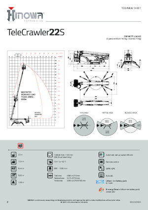 Nacele cu braț articulat pe șenile Hinowa TeleCrawler 22S