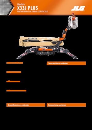 Nacele cu braț articulat pe șenile JLG X33J Plus