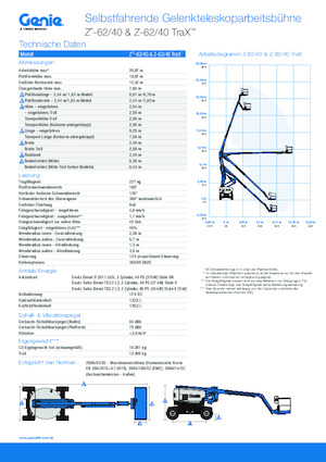 Nacele cu braț articulat pe șenile Genie Z-62/40 TraX