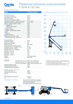 Nacele cu braț articulat pe șenile Genie Z-62/40 TraX