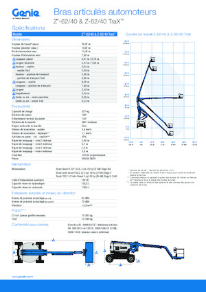 Nacele cu braț articulat pe șenile Genie Z-62/40 TraX