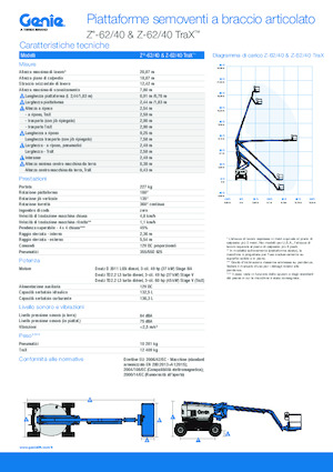 Nacele cu braț articulat pe șenile Genie Z-62/40 TraX