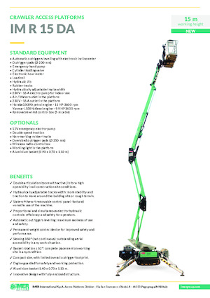 Nacele cu braț articulat pe șenile Imer IM R 15 DA