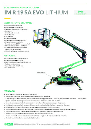 Nacele cu braț articulat pe șenile Imer IM R 19 SA Evo Lithium