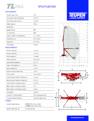 Nacele cu braț articulat pe șenile TEUPEN TL72A 