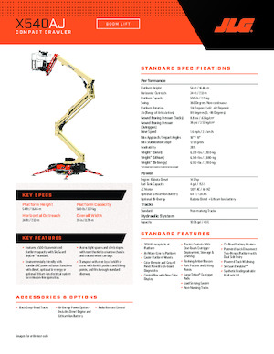 Nacele cu braț articulat pe șenile JLG X540AJ