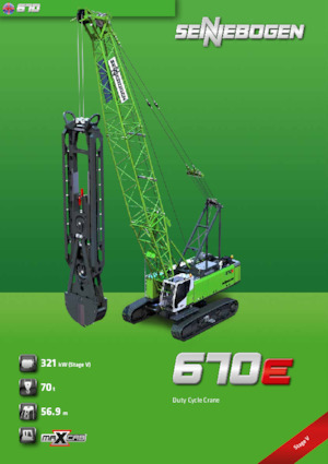Macarale pe șenile - braț cu zăbrele Sennebogen 670E