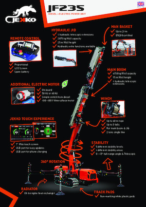 Macarale pe șenile - braț telescopic Jekko JF235