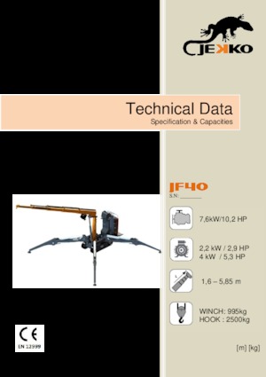 Macarale pe șenile - braț telescopic Jekko JF40