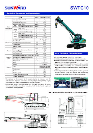 Macarale pe șenile - braț telescopic Sunward SWTC10