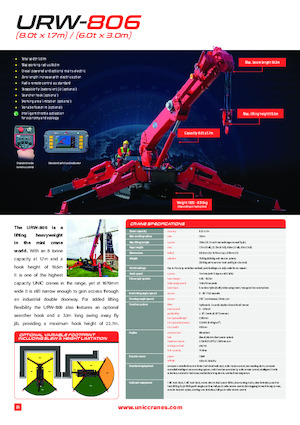 Macarale pe șenile - braț telescopic UNIC URW-806
