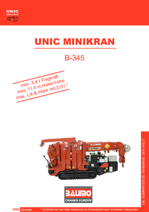 Macarale pe șenile - braț telescopic UNIC B 345