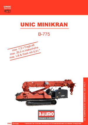 Macarale pe șenile - braț telescopic UNIC B 775