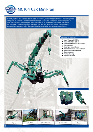 Macarale pe șenile - braț telescopic Maeda MC 104 CER *