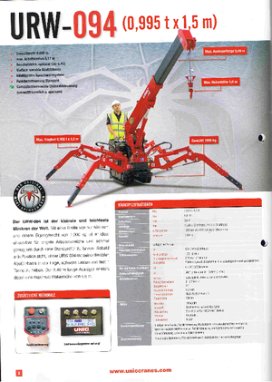 Macarale pe șenile - braț telescopic UNIC URW 094