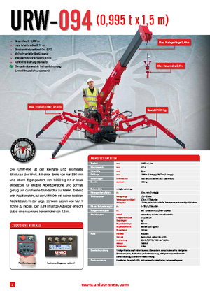 Macarale pe șenile - braț telescopic UNIC URW 094