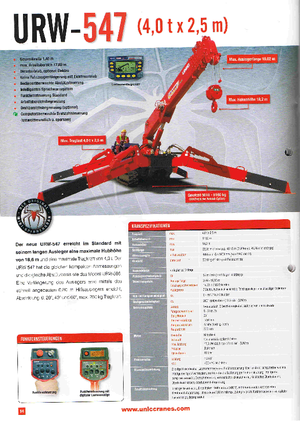 Macarale pe șenile - braț telescopic UNIC URW-547