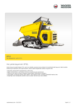 Dumpere pe Şenile Wacker Neuson DT12
