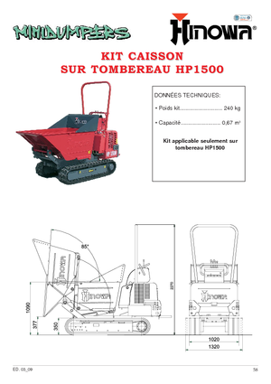 Dumpere pe Şenile Hinowa HP 1500
