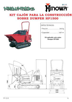 Dumpere pe Şenile Hinowa HP 1500