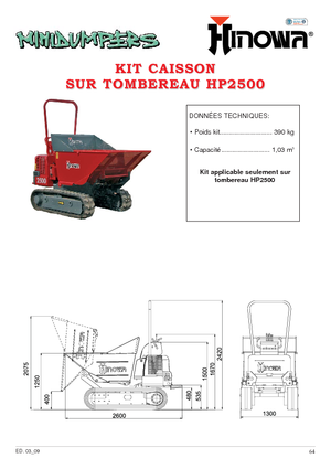 Dumpere pe Şenile Hinowa HP 2500