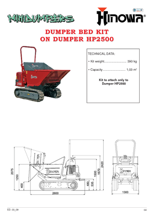 Dumpere pe Şenile Hinowa HP 2500