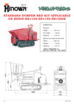 Dumpere pe Şenile Hinowa HS 1100 D