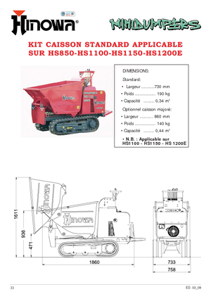 Dumpere pe Şenile Hinowa HS 1100 D