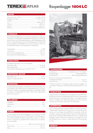 Excavatoare pe șenile Atlas 1604 LC Serie 261