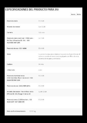 Excavatoare pe șenile Caterpillar 310