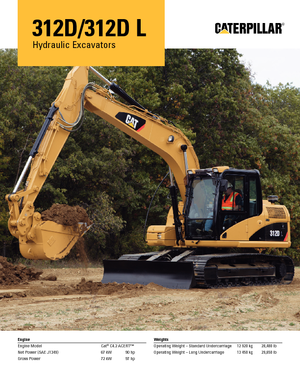 Excavatoare pe șenile Caterpillar 312D L