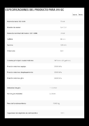 Excavatoare pe șenile Caterpillar 315 GC